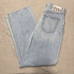 Mother SNACKS Jeans 25 Pleated Fun Dip Puddle Just A Nibble Wide Leg Button Fly